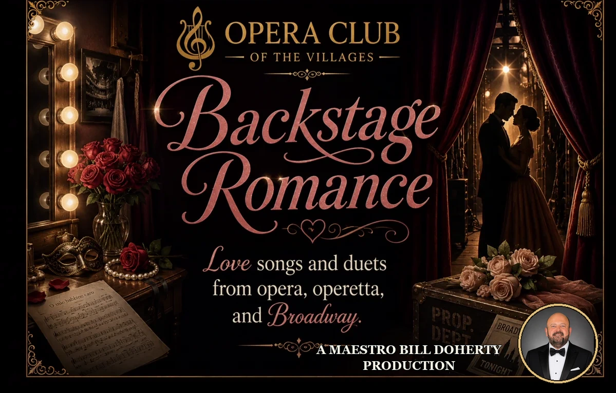 Backstage Romance program artwork featuring Maestro Bill Doherty