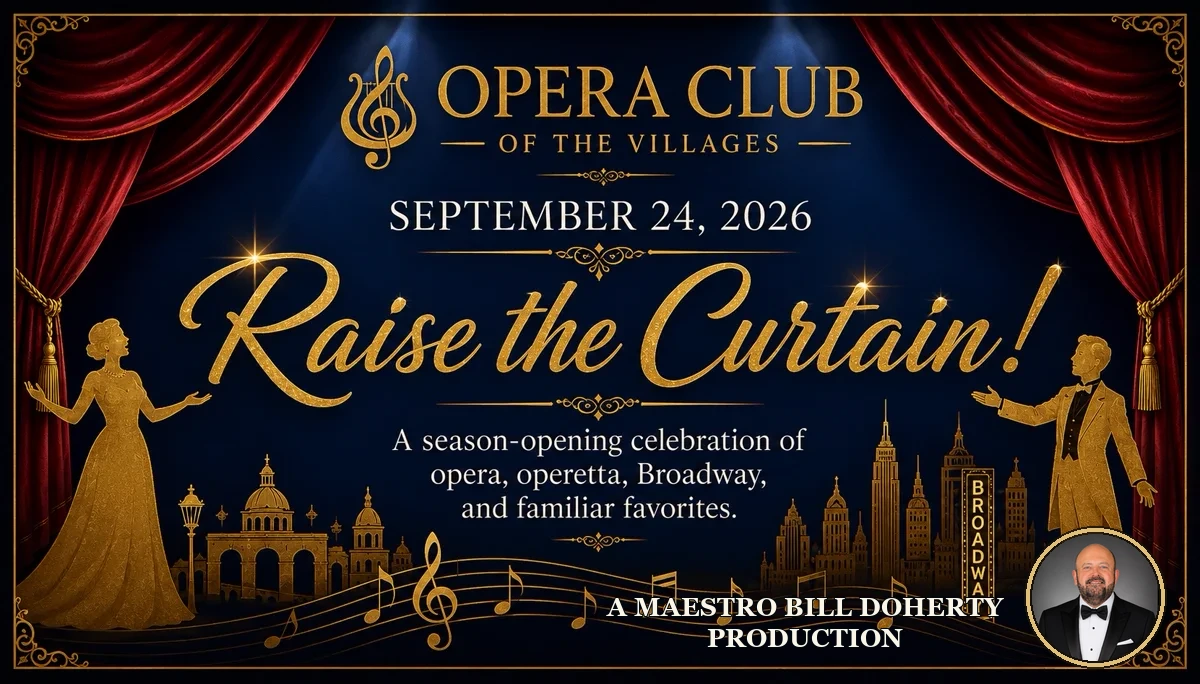 Raise the Curtain season-opening program artwork featuring Maestro Bill Doherty
